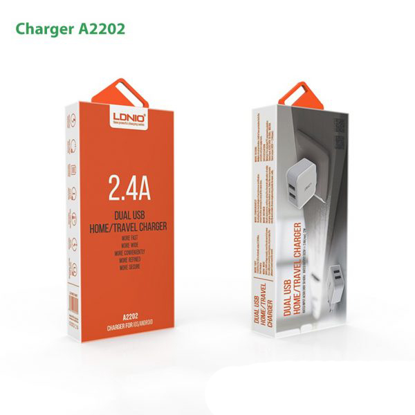 شارژر ال دی نو LDNIO Charger A2202 2 USB