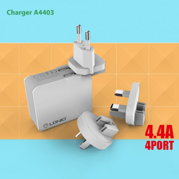 شارژر ال دی نو LDNIO Charger A4403 4 USB